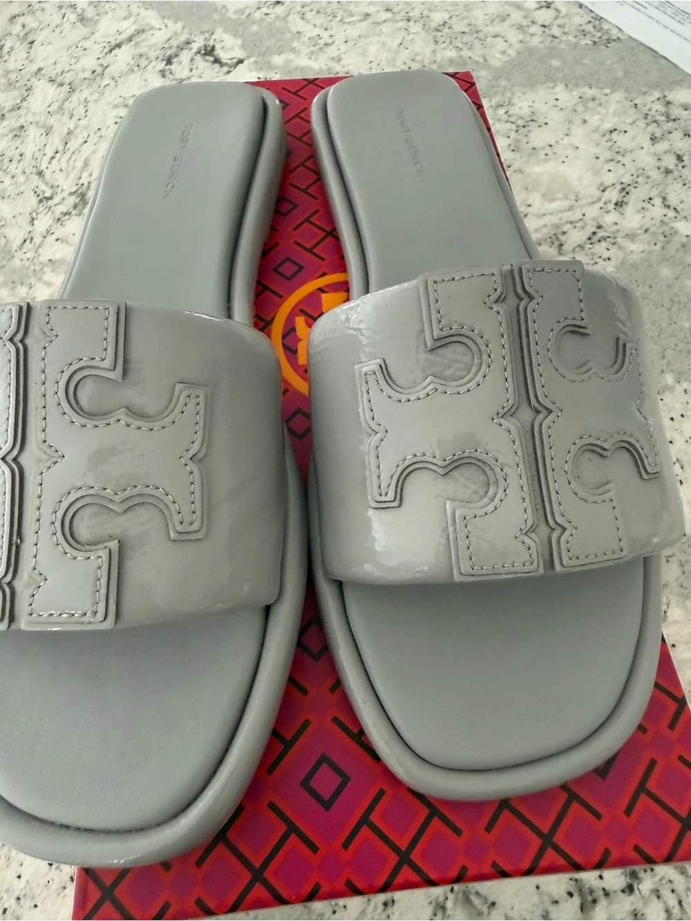 Tory Burch Double T Sport Slides size 9 ladies